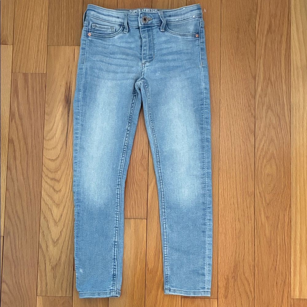 &Denim Girls Light Blue Skinny Denim Jeans Super Stretch Size 6/7